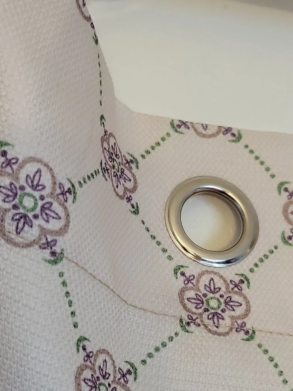 Polyester Floral Valance w/ Metal Grommets White Orange Purple Green Gray, (3)